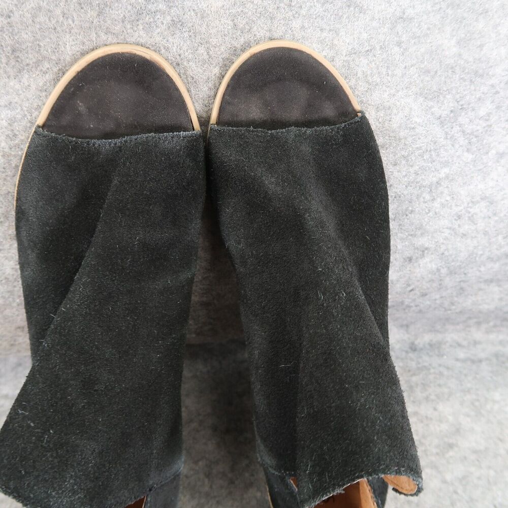 Susina Shoes Womens 10 Bootie Open Toe Leather Fashion Block Heel Cutout Black - Picture 9 of 14